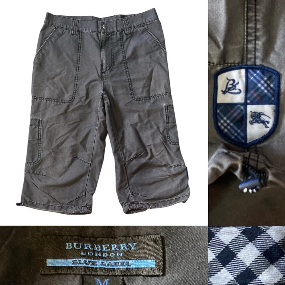 Burberry Blue Label Check Cargo Cropped Pants Women’s size Medium in Brown